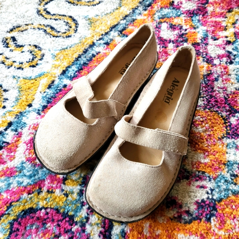 Alegria Feliz PG soft tan glitter Mary Jane sz 39/ 8